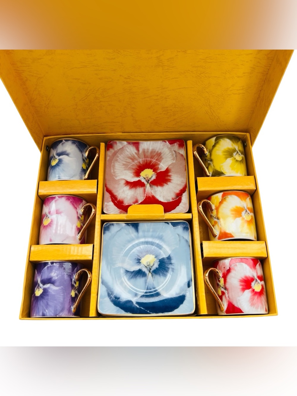 Casati Germany Fine Porcelain Aramco Imports Multicolor Demitasse Espresso Set